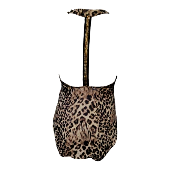 ASTR THE LABLE Leopard Print Sheer Sleeveless T-Back Gold Hardware Extra Small - Picture 6 of 6